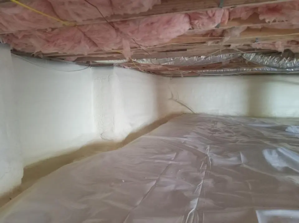 Crawl space encapsulation with closed-cell spray foam for Roof Waterproofing in Palm Springs